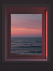 Framed Sunset Over the Ocean