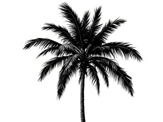 Palm tree halftone collage: minimalist sticker.  Simple, stylish design.
