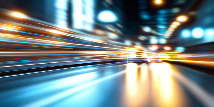 Abstract background of long explosure tale light on black ,Technology backgroud