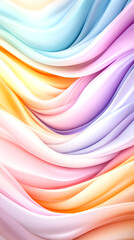 A colorful, flowing piece of fabric with a rainbow pattern. The colors are bright and vibrant, creating a sense of energy and movement. The fabric appears to be made of a soft, flowing material