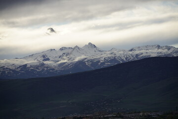 snow covered mountains