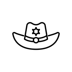 sheriff hat icon vector, line style icon