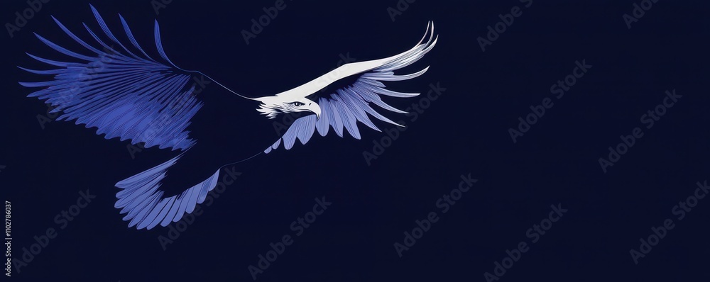 Poster minimalist eagle in sharp angular design