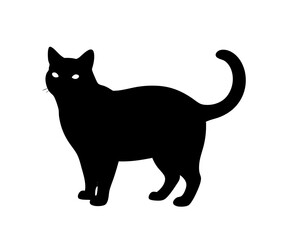 cat silhouette vector with a white background