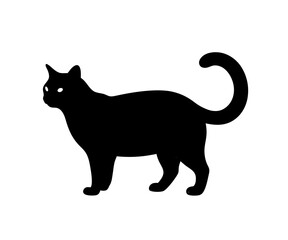 cat silhouette vector with a white background