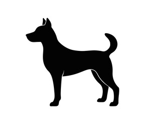dog silhouette vector with a white background