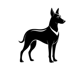 dog silhouette vector with a white background