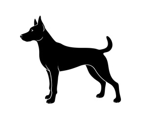 dog silhouette vector with a white background