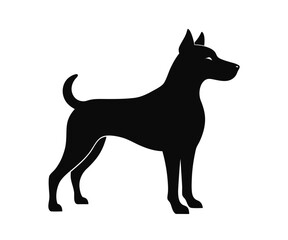 dog silhouette vector with a white background