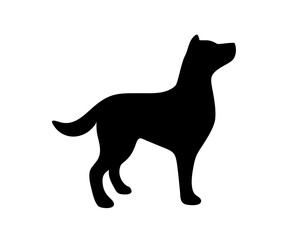 dog silhouette vector with a white background