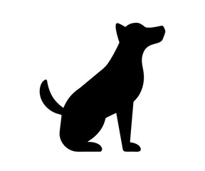 dog silhouette vector with a white background