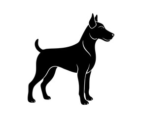 dog silhouette vector with a white background