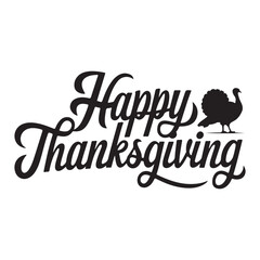 Vector realistic isolated typography logo for Happy Thanksgiving Day.