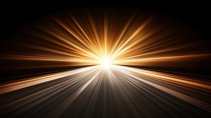 Obraz premium Stunning Radiant Light Rays Emanating from a Central Point Creating an Abstract Background with Dynamic Speed and Energy in Golden and White Hues