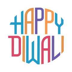 Happy Diwali holiday banner. Hand written greeting text. Vector illustration.