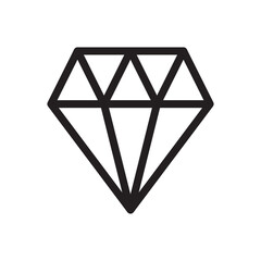 line icon diamond gemstone flat vector illustration