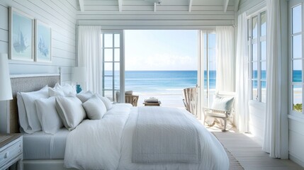 Coastal Beachfront Bedroom - Tranquil Oasis