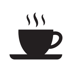 hot coffee drink icon flat vector illustration