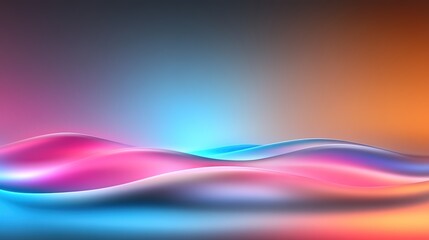 Fototapeta premium Abstract flowing waves of color in vibrant tones of pink, blue, and orange, creating a smooth gradient backdrop for artistic and creative projects