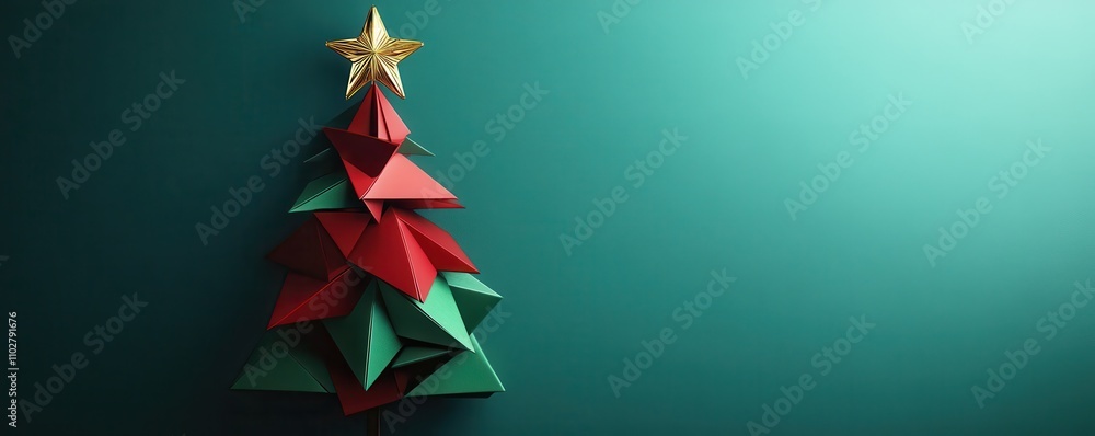 Poster sleek minimalist angular tree design for modern decor