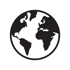 globe world map icon flat vector illustration
