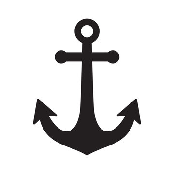 ship anchor icon flat vector isolated on white background