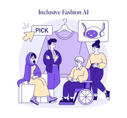 Ai Stylist. Flat Vector Illustration