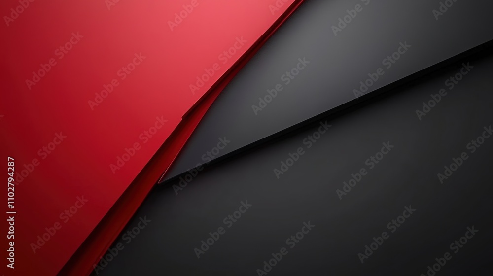 Poster abstract composition of black and red geometric shapes creating a modern and bold background for cre