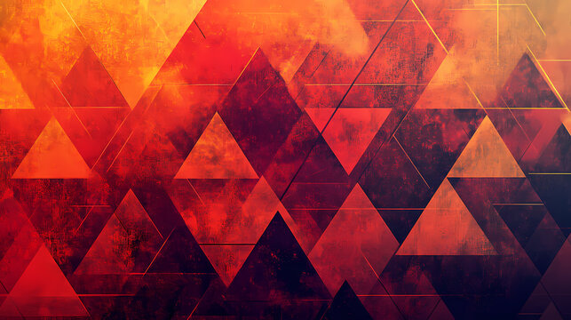 Vibrant abstract geometric red triangle pattern background art deco. Deco. Illustration