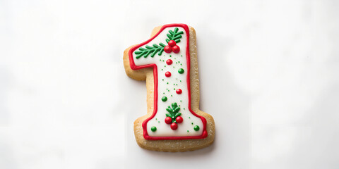 Christmas Cookie Number Isolated on Transparent Background for Festive Holiday Designs