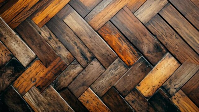Wooden herringbone floor design showcasing rich textures and warm tones in a contemporary interior setting