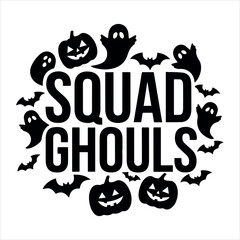 Happy Halloween Silhouette lettering calligraphy typography with bats, spiders, and pumpkins. Vector