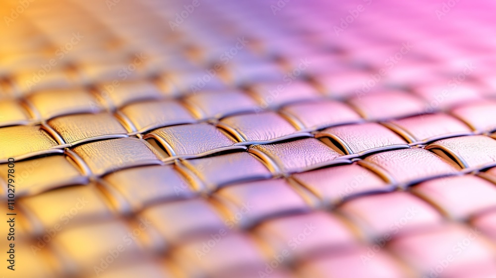 Poster detailed close-up of a colorful woven pattern with soft textures highlighting the interlaced design 