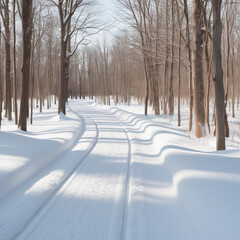 Obraz premium winter road in the forest