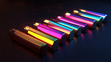 Fototapeta premium Colorful Iridescent Tubes in a Modern Futuristic Setting