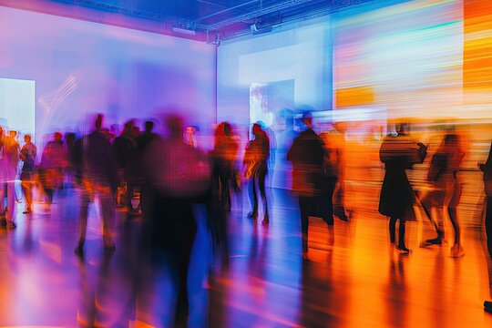 A vibrant networking event with business professionals 