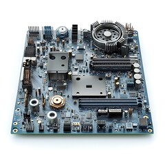 Fototapeta premium Computer gear isolated on white background, close up