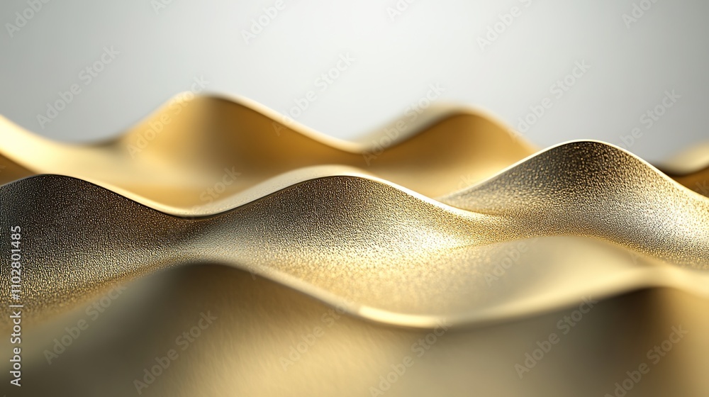 Poster elegant golden waves with textured surface capturing light and shadow for background or art design i