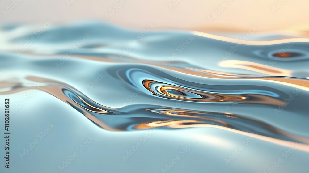Poster tranquil water surface with gentle ripples and reflective light creating a calm and serene atmospher