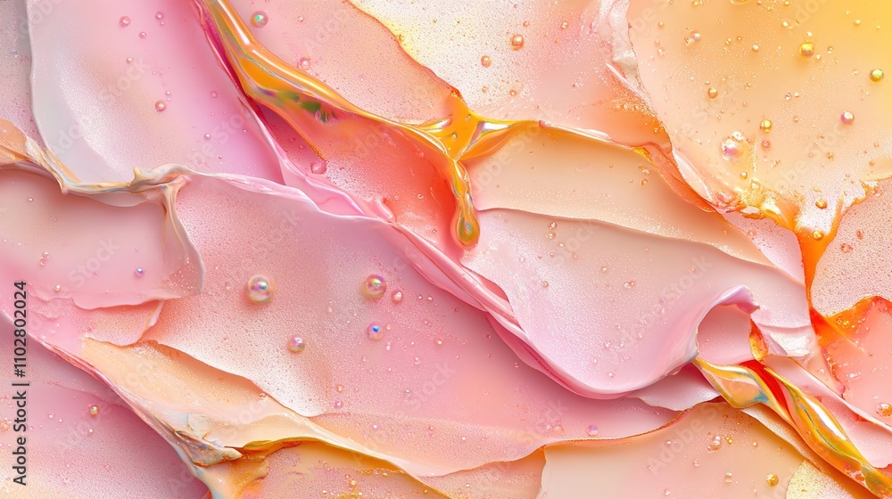 Aufkleber abstract fluid art with soft pink and orange hues creating a dreamy background for design projects o