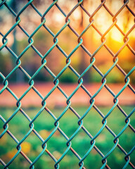 Fototapeta premium Chainlink fence texture background beautiful colors