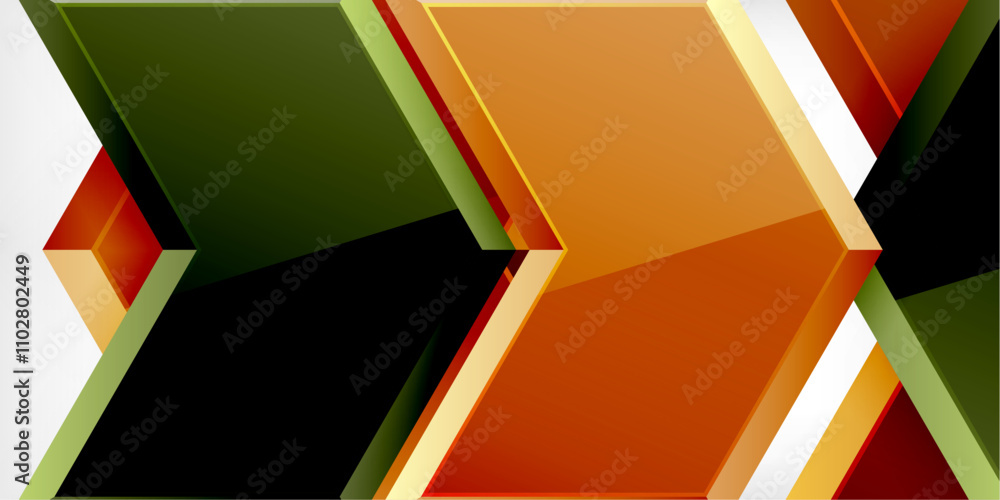 Poster Vector 3d arrow techno design template