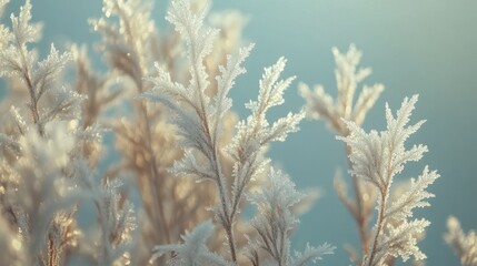 Frost Patterns on Glass in Soft Morning Light