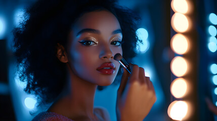 Obraz premium Glamorous Night-Out Makeup Look: Step-by-Step Guide to Bold and Beautiful Evening Makeup
