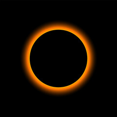 solar eclipse glows red design vector illustration