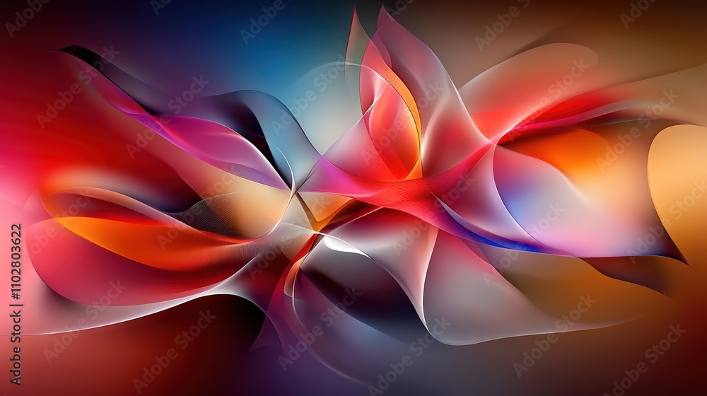 Poster abstract colorful waves with soft gradients and fluid designs in warm and cool tones for artistic ba