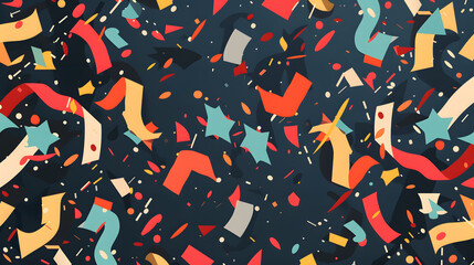 Obraz premium Confetti New Year Illustration background