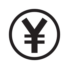yen or yuan currency icon symbol isolated on white background