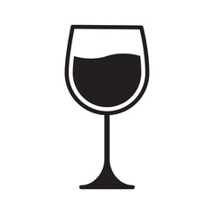 Wine glass  icon flat isolated on white background