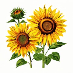 Obraz premium the AI Image Generator, Sunflower Bouquet with Green Leaves